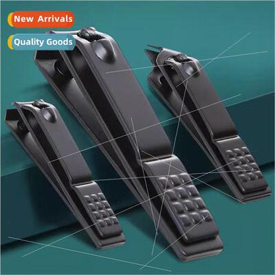 Stainless Steel Nail Clippers Black Large Anti Splash Nail C