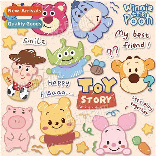 Cartoon Winnie the Pooh electric motorcycle stickers cute he