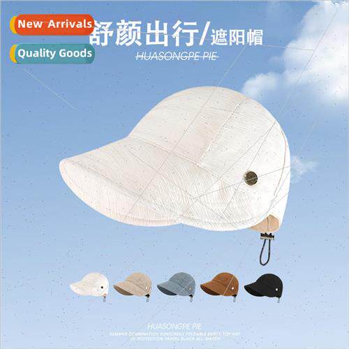 hat female summer outdoor travel pleated thin section fisher