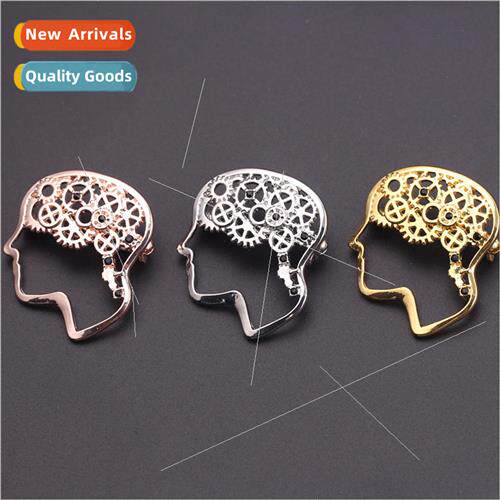 Brain Thinker Brooch Fashion New Personalized Vintage Alloy