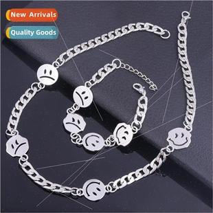Chain Hop Design che Necklace Emoji Smiley Couple Hip Set