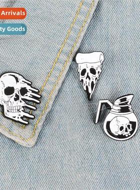 Teapot Skull Cowboy Badge Skull Pizza Rosette Skull Alloy Br