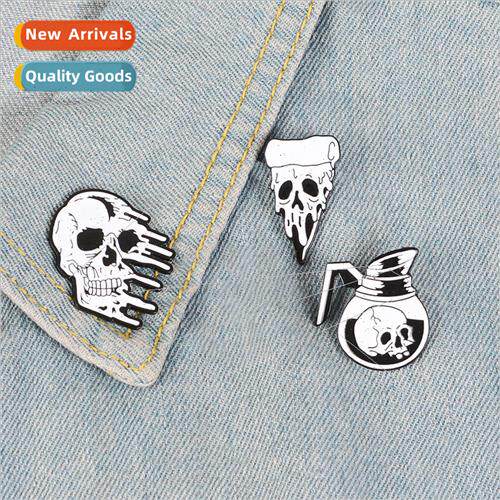 Teapot Skull Cowboy Badge Skull Pizza Rosette Skull Alloy Br