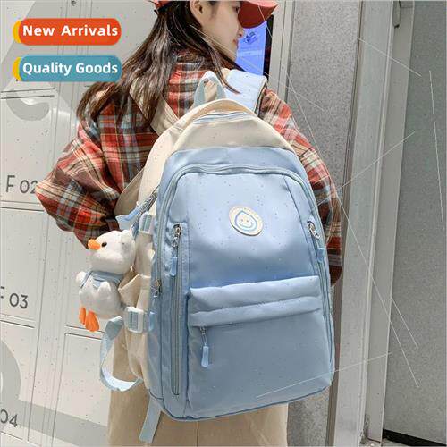 ins collision color schoolbag female 2023 new  Korea large-c
