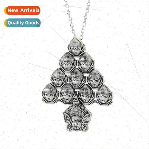 Vintage Thousand Leaves Buddha Head Necklace Women Buddha He
