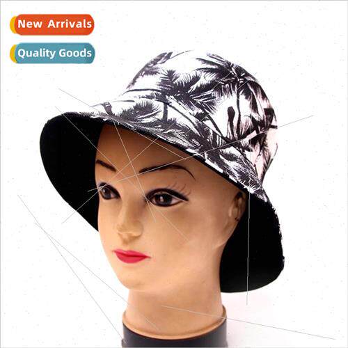 Printed coconut e double-sided wear basin hat summer outdoor