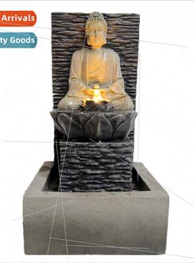 east Asia Zen Buddha Resin Fountain Crafts Water Feature Flo