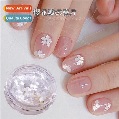2022 new Japanese manicure cherry blossom petals sequins ste