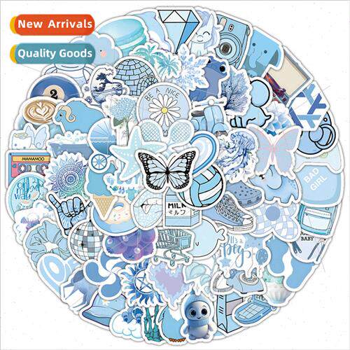 100 cartoon blue small fresh childrens stickers notes handbo