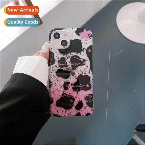 Spice Girls Gradient Pink Stars Cow Pattern 适用 iPhone 13 A