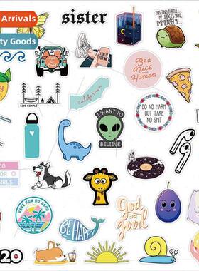 75 into the new ins small fresh vsco cartoon stickers luggag