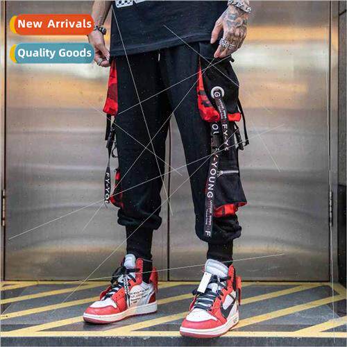 Work pants mens loose ins hip-hop set dance wide leg pants m