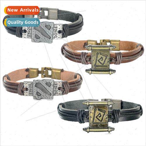 dota2 blade 2 mobile scroll logo leather bracelet bracelet j