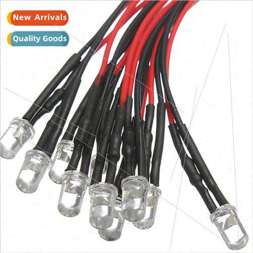 10pcs 5mm LED 12V 20cm Pre-Wired White Red Green Blue Yellow