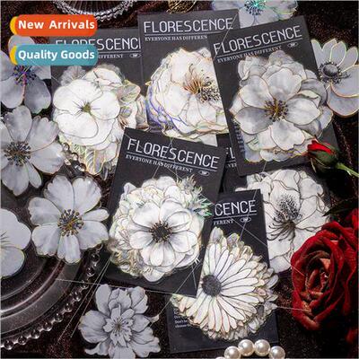 PET stickers black night flourish series light retro laser s