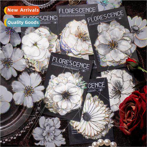 PET stickers black night flourish series light retro laser s