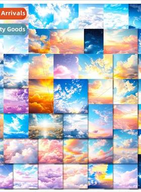 50 Fantasy Sky Landscape Decorative Stickers Ins Wind Healin
