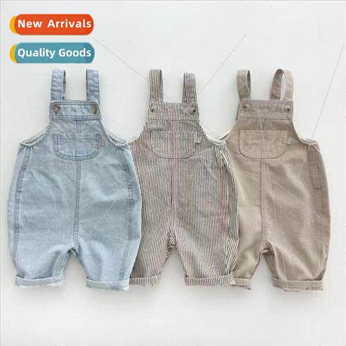 Baby backpack pants fall outfit denim jumpsuit dressy outwea