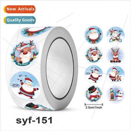 Cartoon Santa Claus Snowman Theme  Stickers Paste Paint Prai
