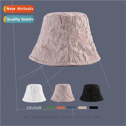 Ins bucket hat female fisherman hat Japanese retro pleated l