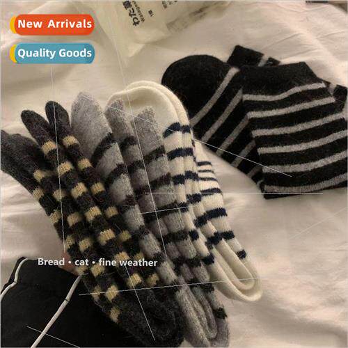 Autumn and winter thickened rabbit wool peplum socks female
