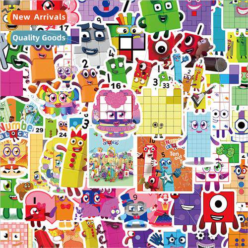 52 Numberblocks graffiti sticker material can be decorated w