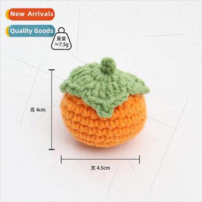 Wool crochet pendant handmade persimmon wool peanut handmade