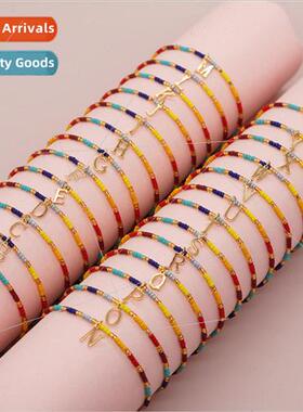 Couple  minimalist wind jewelry English letters color blocki