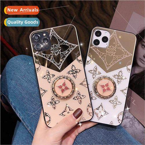 Clover makeup mirror phone case apple 14 finger ring iphone1