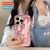 iPhone 13Pro pink case phone 适用 rabbit cake ins Korean