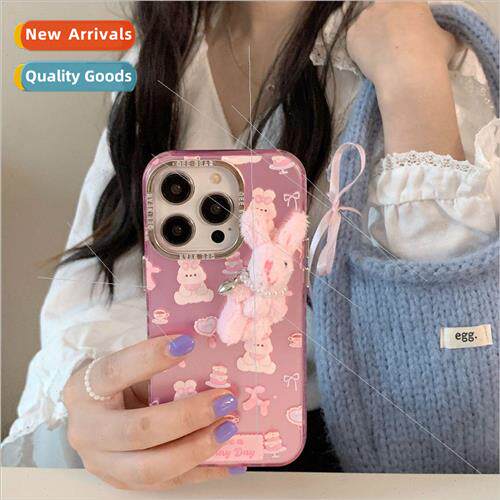 Korean  ins pink cake rabbit 适用 iPhone 15 phone case 13Pro