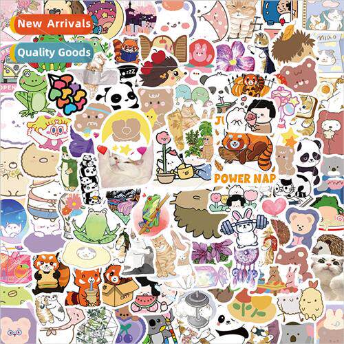 100 cartoon animals and plants graffiti waterproof stickers