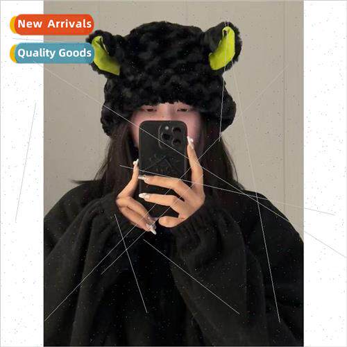 Cute sweet sheep ears cap female fall and winter lamb wool f