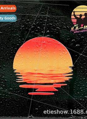 Car personalized fun sunset car stickers body scratches stic