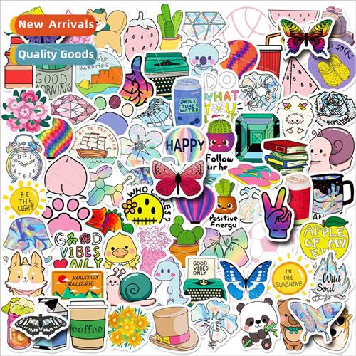 100 Small ze 4cm Small Fresh Doodle Stickers Pinsin Stickers
