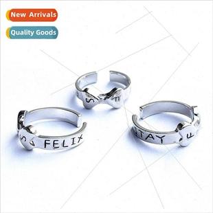 FELIX field open Lee ring heart Long适用d peach straykids