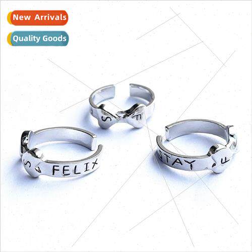 straykids Lee Long适用d FELIX field of peach heart open ring