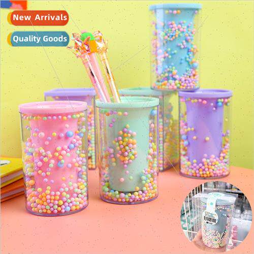 Fantasy girl heart colorful bubble ball pencil holder girls