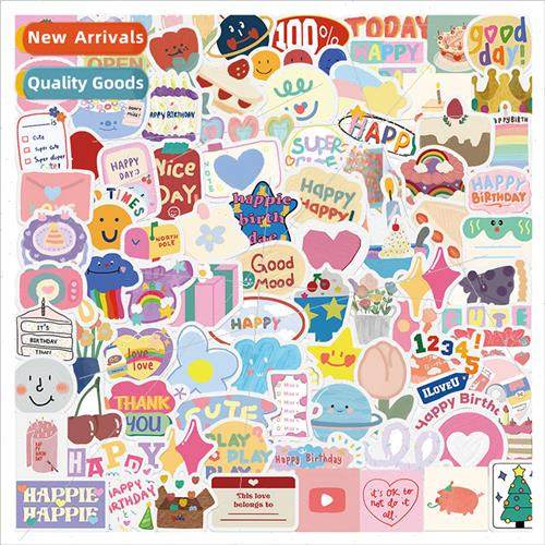 90 pieces of birthday stickers waterproof cartoon ins  party