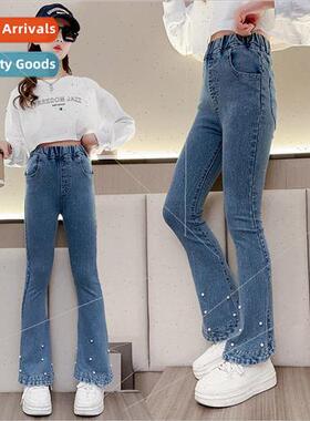 2023 new childrens fashion jeans 适用 girls spring  of middl