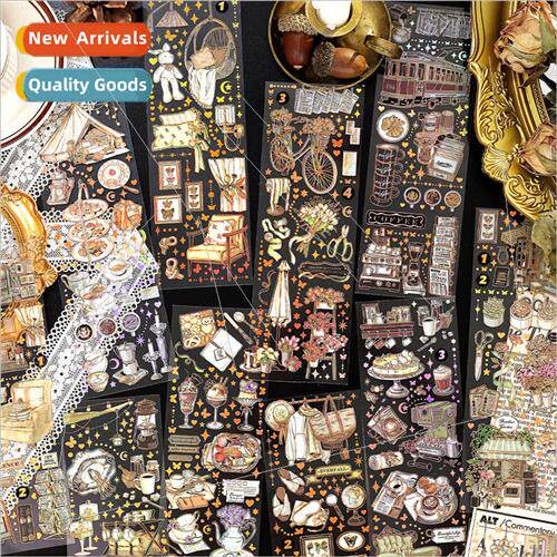 PET long strip tape Gold Country series of retro stamping ho