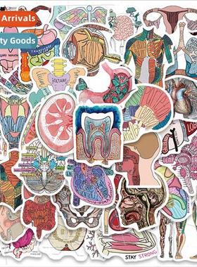 50 pcs of deprogramming cartoon human organs graffiti sticke