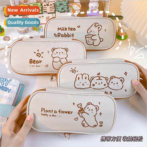 ins design double layer pen bag cartoon graffiti large capac