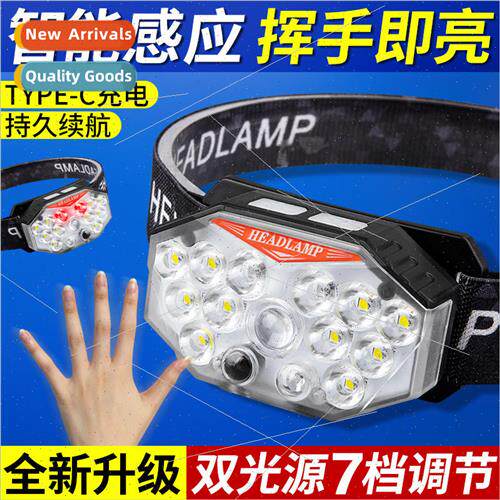 New led smart sensor headlamp hanging hook red light warning