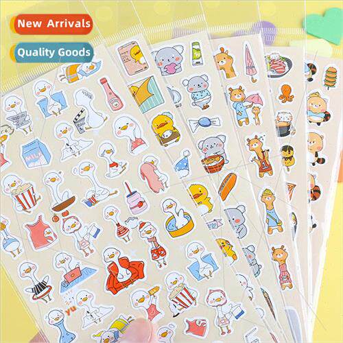 6 cartoon handbook animal stickers single optional DIY album