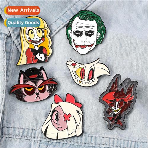 Hazbin Hotel Hells Inn Brooch Cartoon Oil Drip Alloy Brooch