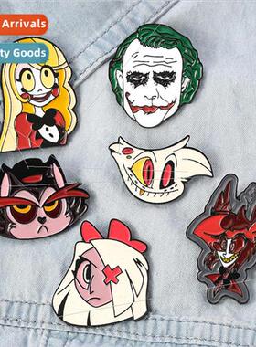 Hazbin Hotel Hells Inn Brooch Cartoon Oil Drip Alloy Brooch