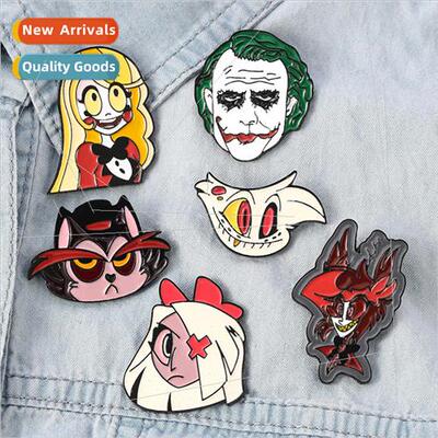 Hazbin Hotel Hells Inn Brooch Cartoon Oil Drip Alloy Brooch
