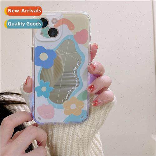 ins colorful floral mirror 适用 13/14Promax phone case iphon