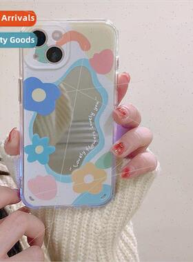 ins colorful floral mirror 适用 13/14Promax phone case iphon